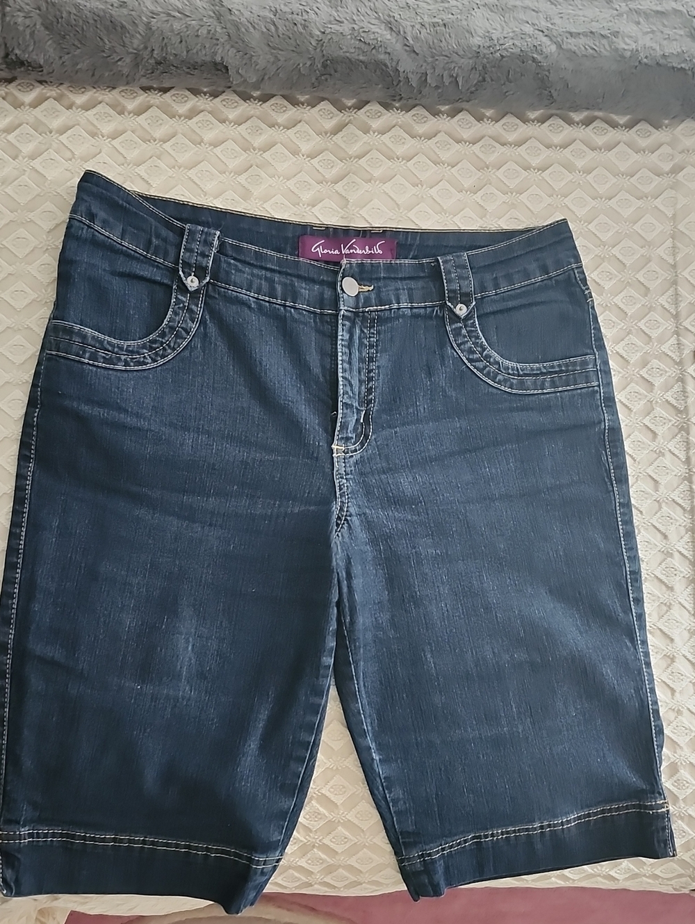 Gloria Vanderbilt Women's Dark Blue Denim Bermuda Shorts